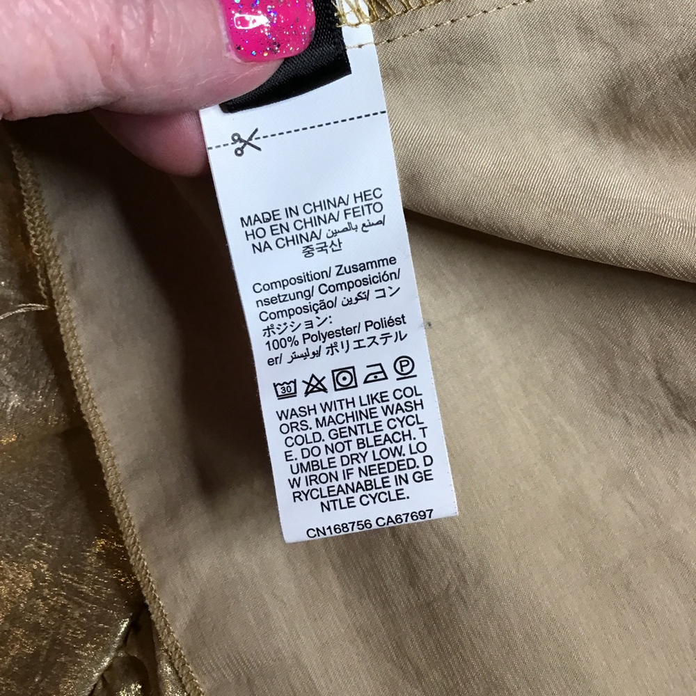 SHEIN Gold Long Sleeve Tiered Dress Plus 2X Formal - Picture 6 of 13